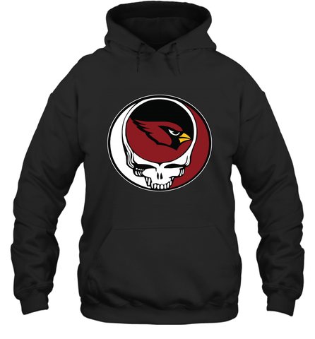 Arizona Cardinals Grateful Dead Steal Your Face NFL Football Adult Hoodie Sweatshirt Adult Hoodie Sweatshirt / Black / S Adult Hoodie Sweatshirt - VeigarTee