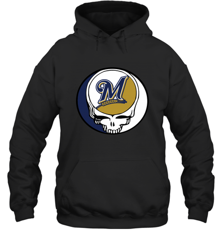 Milwaukee Brewers Grateful Dead Steal Your Face Baseball Adult Hoodie Sweatshirt Adult Hoodie Sweatshirt / Black / S Adult Hoodie Sweatshirt - VeigarTee
