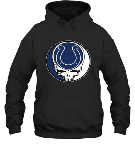 Indianapolis Colts Grateful Dead Steal Your Face NFL Football Adult Hoodie Sweatshirt Adult Hoodie Sweatshirt / Black / S Adult Hoodie Sweatshirt - VeigarTee
