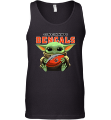 Baby Yoda Loves The Cincinnati Bengals Star Wars Baby Yoda Hugs Bengals NFL Mens Tank Top Mens Tank Top - VeigarTee