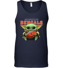 Baby Yoda Loves The Cincinnati Bengals Star Wars Baby Yoda Hugs Bengals NFL Mens Tank Top Mens Tank Top - VeigarTee