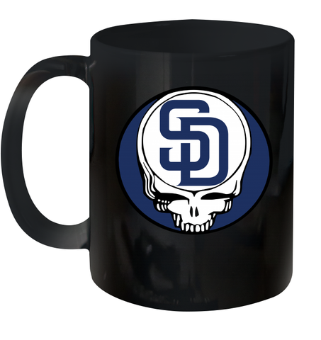 San Diego Padres Grateful Dead Steal Your Face Baseball Ceramic Mug 11oz Ceramic Mug 11oz / Black / 11oz Ceramic Mug 11oz - VeigarTee
