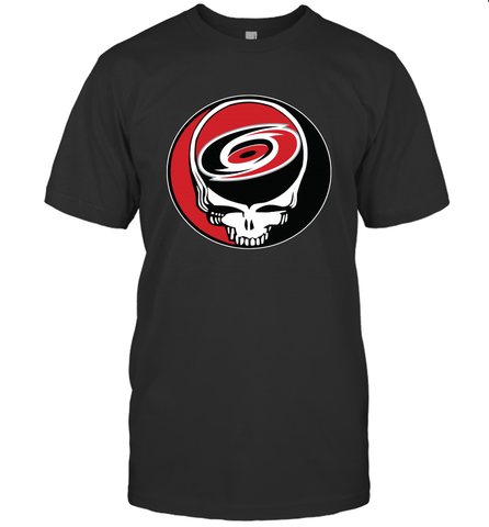 Carolina Hurricanes Grateful Dead Steal Your Face Hockey NHL Mens T-Shirt Mens T-Shirt / Black / S Mens T-Shirt - VeigarTee