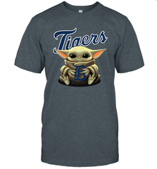 Baby Yoda Hugs Loves The Detroit Tigers Baseball Mens T-Shirt Mens T-Shirt - VeigarTee