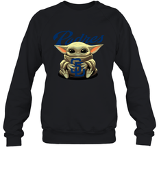 Baby Yoda Hugs Loves The San Diego Padres Baseball Adult Sweatshirt