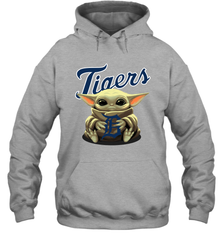 Baby Yoda Hugs Loves The Detroit Tigers Baseball Adult Hoodie Sweatshirt Adult Hoodie Sweatshirt - VeigarTee