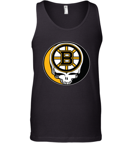 Boston Bruins Grateful Dead Steal Your Face Hockey NHL Mens Tank Top Mens Tank Top / Black / XS Mens Tank Top - VeigarTee