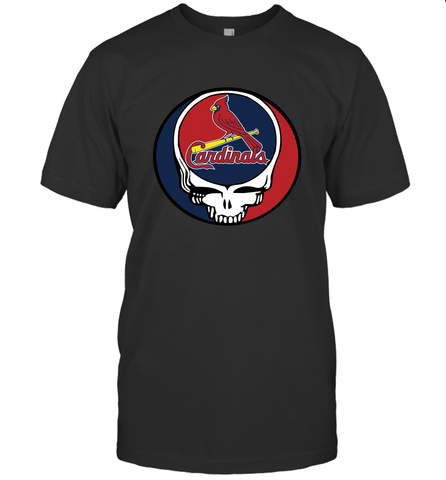 St Louis Cardinals Grateful Dead Steal Your Face Baseball Mens T-Shirt Mens T-Shirt / Black / S Mens T-Shirt - VeigarTee