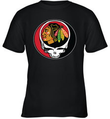 Chicago Blackhawks Grateful Dead Steal Your Face Hockey NHL Youth T-Shirt Youth T-Shirt - VeigarTee