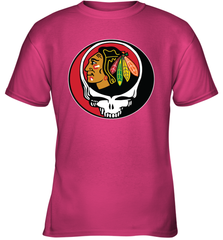 Chicago Blackhawks Grateful Dead Steal Your Face Hockey NHL Youth T-Shirt Youth T-Shirt - VeigarTee