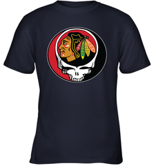 Chicago Blackhawks Grateful Dead Steal Your Face Hockey NHL Youth T-Shirt Youth T-Shirt - VeigarTee