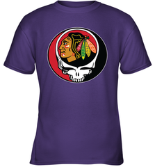 Chicago Blackhawks Grateful Dead Steal Your Face Hockey NHL Youth T-Shirt Youth T-Shirt - VeigarTee