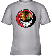 Chicago Blackhawks Grateful Dead Steal Your Face Hockey NHL Youth T-Shirt Youth T-Shirt - VeigarTee