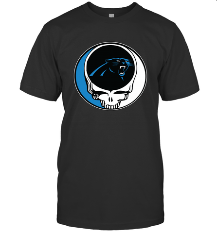 Carolina Panthers Grateful Dead Steal Your Face NFL Football Mens T-Shirt Mens T-Shirt / Black / S Mens T-Shirt - VeigarTee