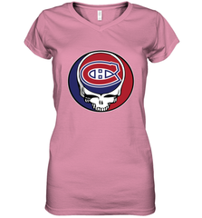 Montreal Canadiens Grateful Dead Steal Your Face Hockey NHL Womens V-Neck T-Shirt Womens V-Neck T-Shirt - VeigarTee