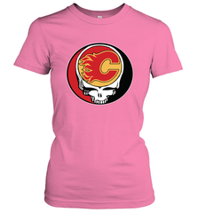 Calgary Flames Grateful Dead Steal Your Face Hockey NHL Womens T-Shirt Womens T-Shirt - VeigarTee