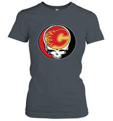 Calgary Flames Grateful Dead Steal Your Face Hockey NHL Womens T-Shirt Womens T-Shirt - VeigarTee