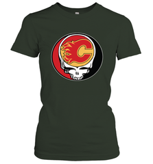 Calgary Flames Grateful Dead Steal Your Face Hockey NHL Womens T-Shirt Womens T-Shirt - VeigarTee