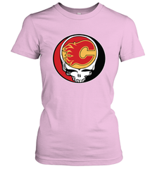 Calgary Flames Grateful Dead Steal Your Face Hockey NHL Womens T-Shirt Womens T-Shirt - VeigarTee
