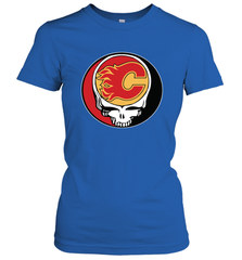 Calgary Flames Grateful Dead Steal Your Face Hockey NHL Womens T-Shirt Womens T-Shirt - VeigarTee