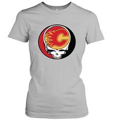 Calgary Flames Grateful Dead Steal Your Face Hockey NHL Womens T-Shirt Womens T-Shirt - VeigarTee