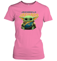 Baby Yoda Loves The Jacksonville Jaguars Star Wars Baby Yoda Hugs Jaguars NFL Womens T-Shirt Womens T-Shirt - VeigarTee