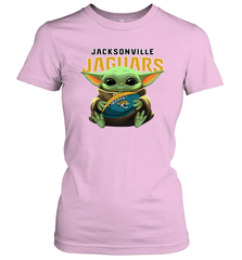 Baby Yoda Loves The Jacksonville Jaguars Star Wars Baby Yoda Hugs Jaguars NFL Womens T-Shirt Womens T-Shirt - VeigarTee