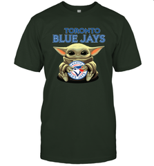 Baby Yoda Hugs Loves The Toronto Blue Jays Baseball Mens T-Shirt Mens T-Shirt - VeigarTee