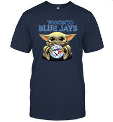 Baby Yoda Hugs Loves The Toronto Blue Jays Baseball Mens T-Shirt Mens T-Shirt - VeigarTee