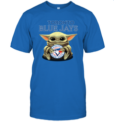 Baby Yoda Hugs Loves The Toronto Blue Jays Baseball Mens T-Shirt Mens T-Shirt - VeigarTee