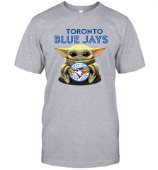 Baby Yoda Hugs Loves The Toronto Blue Jays Baseball Mens T-Shirt Mens T-Shirt - VeigarTee
