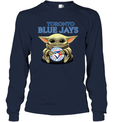 Baby Yoda Hugs Loves The Toronto Blue Jays Baseball Adult Long Sleeve T-Shirt Adult Long Sleeve T-Shirt - VeigarTee