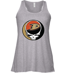 Anaheim Ducks Grateful Dead Steal Your Face Hockey NHL Womens Racerback Tank Top Womens Racerback Tank Top - VeigarTee