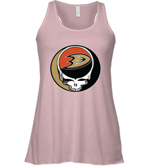 Anaheim Ducks Grateful Dead Steal Your Face Hockey NHL Womens Racerback Tank Top Womens Racerback Tank Top - VeigarTee