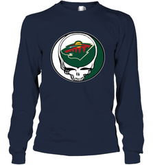 Minnesota Wild Grateful Dead Steal Your Face Hockey NHL Adult Long Sleeve T-Shirt Adult Long Sleeve T-Shirt - VeigarTee