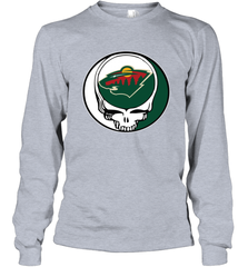 Minnesota Wild Grateful Dead Steal Your Face Hockey NHL Adult Long Sleeve T-Shirt Adult Long Sleeve T-Shirt - VeigarTee
