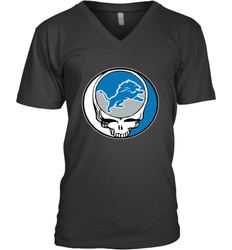 Detroit Lions Grateful Dead Steal Your Face NFL Football Mens V-Neck T-Shirt