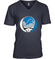 Detroit Lions Grateful Dead Steal Your Face NFL Football Mens V-Neck T-Shirt Mens V-Neck T-Shirt - VeigarTee