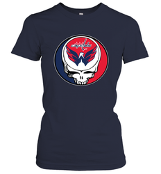 Washington Capitals Grateful Dead Steal Your Face Hockey NHL Womens T-Shirt