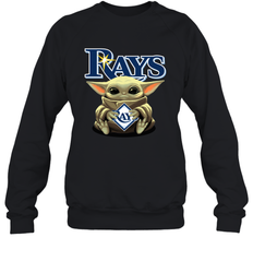 Baby Yoda Hugs Loves The Tampa Bay Rays Baseball Adult Sweatshirt