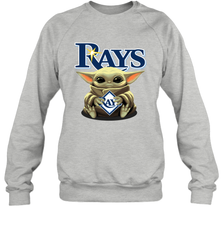 Baby Yoda Hugs Loves The Tampa Bay Rays Baseball Adult Sweatshirt Adult Sweatshirt - VeigarTee
