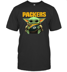 Baby Yoda Loves The Green Bay Packers Star Wars Baby Yoda Hugs Packers NFL Mens T-Shirt Mens T-Shirt - VeigarTee