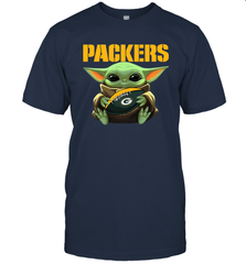 Baby Yoda Loves The Green Bay Packers Star Wars Baby Yoda Hugs Packers NFL Mens T-Shirt Mens T-Shirt - VeigarTee