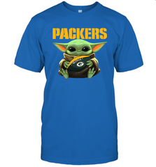 Baby Yoda Loves The Green Bay Packers Star Wars Baby Yoda Hugs Packers NFL Mens T-Shirt Mens T-Shirt - VeigarTee