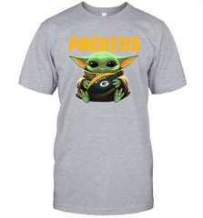 Baby Yoda Loves The Green Bay Packers Star Wars Baby Yoda Hugs Packers NFL Mens T-Shirt Mens T-Shirt - VeigarTee