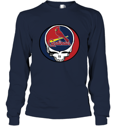 St Louis Cardinals Grateful Dead Steal Your Face Baseball Adult Long Sleeve T-Shirt