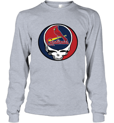 St Louis Cardinals Grateful Dead Steal Your Face Baseball Adult Long Sleeve T-Shirt Adult Long Sleeve T-Shirt - VeigarTee