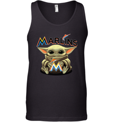 Baby Yoda Hugs Loves The Miami Marlins Baseball Mens Tank Top Mens Tank Top - VeigarTee