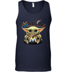 Baby Yoda Hugs Loves The Miami Marlins Baseball Mens Tank Top Mens Tank Top - VeigarTee
