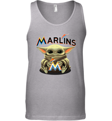 Baby Yoda Hugs Loves The Miami Marlins Baseball Mens Tank Top Mens Tank Top - VeigarTee